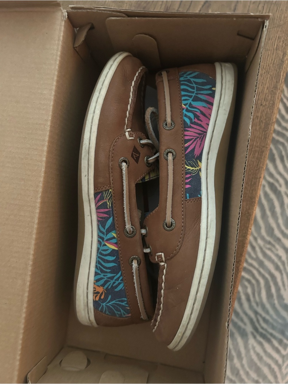 Sperry Firefish Tan Loafer Boat Shoe Size 7